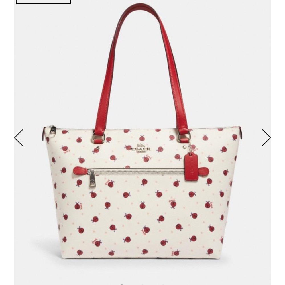 COACH GALLERY TOTE WITH LADYBUG PRINT and coin purse